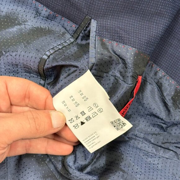 Hugo Boss Suit 2pc Nailhead 100s Wool Blue "C-Jays1" 42 S 34x23 - Picture 10 of 16